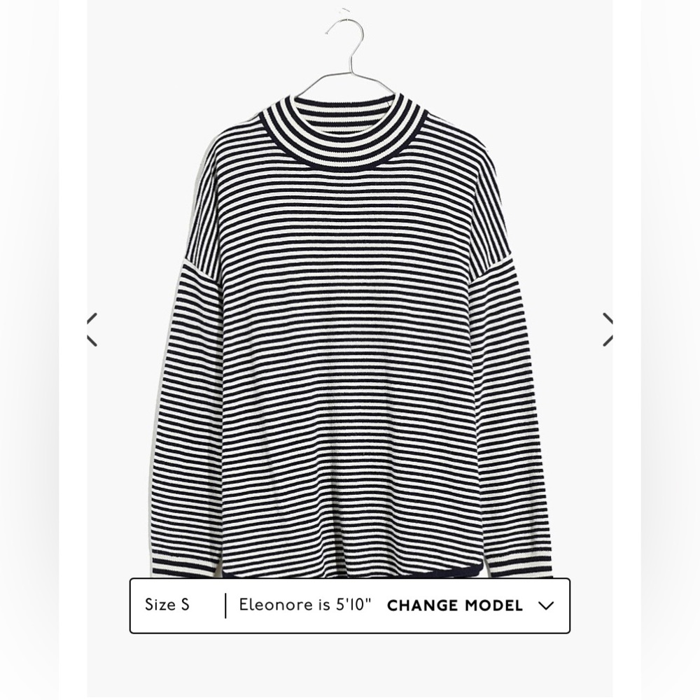 madewell top Stripe-Mix Ashbury Mockneck Sweater